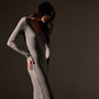 Cashmere Rib Deep V Neck  in Dapple | James Perse Los Angeles