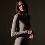 Cashmere Rib Funnel Neck Dress  in Dapple | James Perse Los Angeles