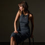 Cotton Cshmr Rbd Rcr Bck Tnk Dress in Asphalt | James Perse Los Angeles