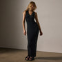 Cotton Cashmere Ribbed Tank Dress in Black | James Perse Los Angeles