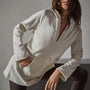 French Terry Hooded Tunic in Alabaster | James Perse Los Angeles
