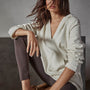French Terry Hooded Tunic in Alabaster | James Perse Los Angeles