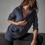French Terry Hooded Tunic in Titan | James Perse Los Angeles