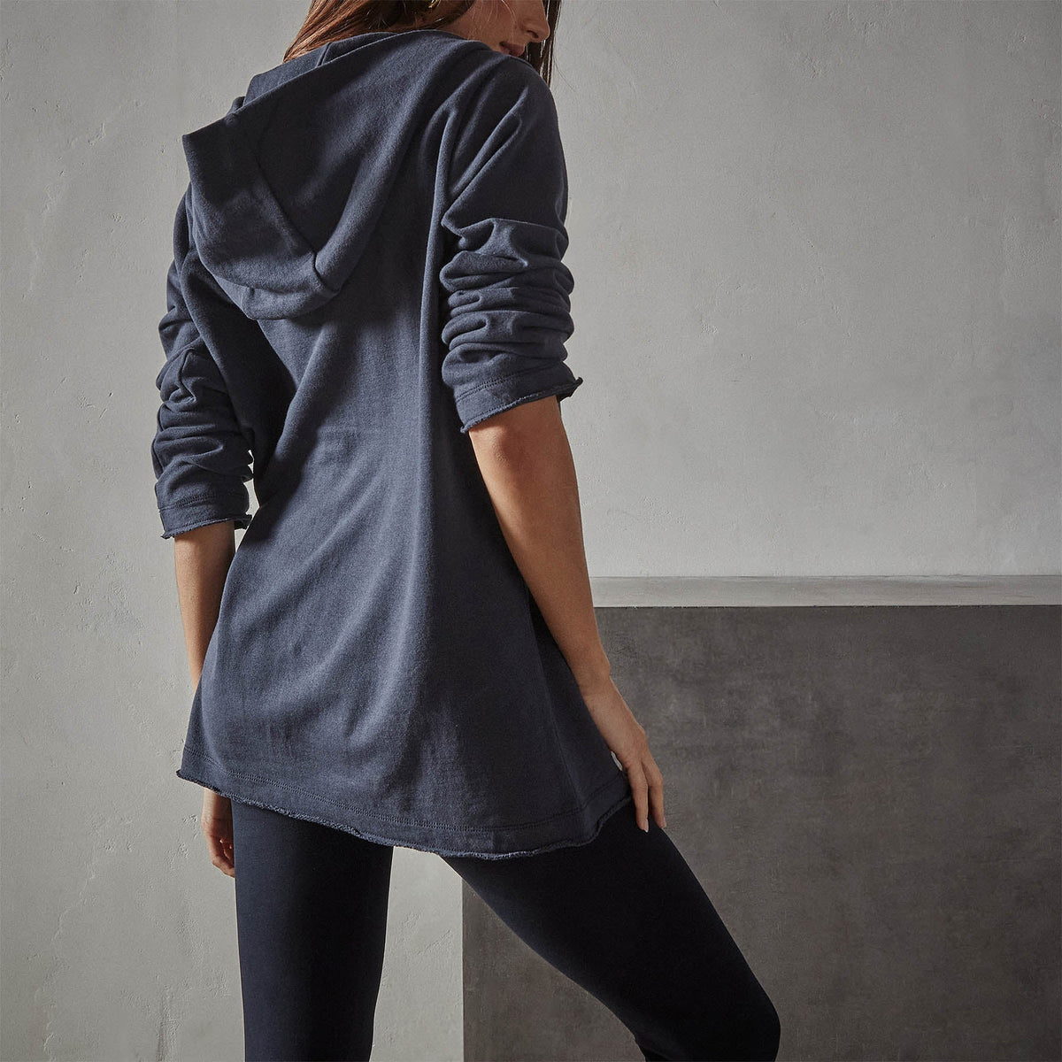 French Terry Hooded Tunic in Titan | James Perse Los Angeles