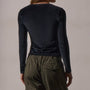 Square Neck Long Sleeve Velvet Top in Black | James Perse Los Angeles