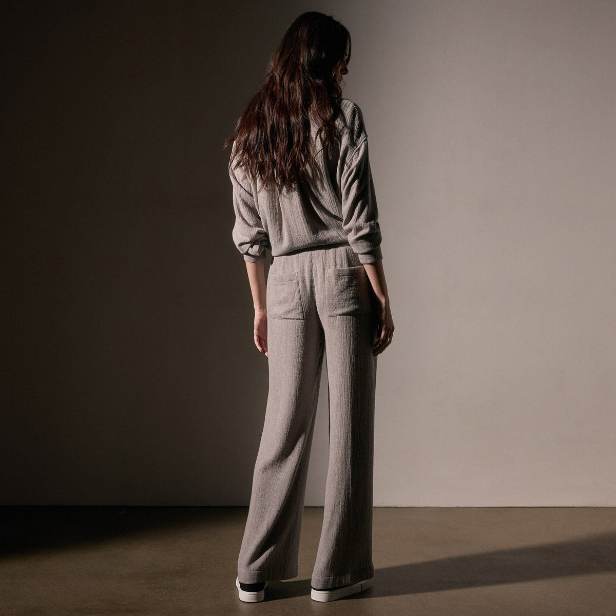 Relaxed Wool Pant  in Silver Wheat | James Perse Los Angeles