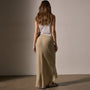 High Low Wool Blend Skirt in Biscuit | James Perse Los Angeles
