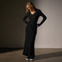High Low Viscose Wool Skirt in Black | James Perse Los Angeles