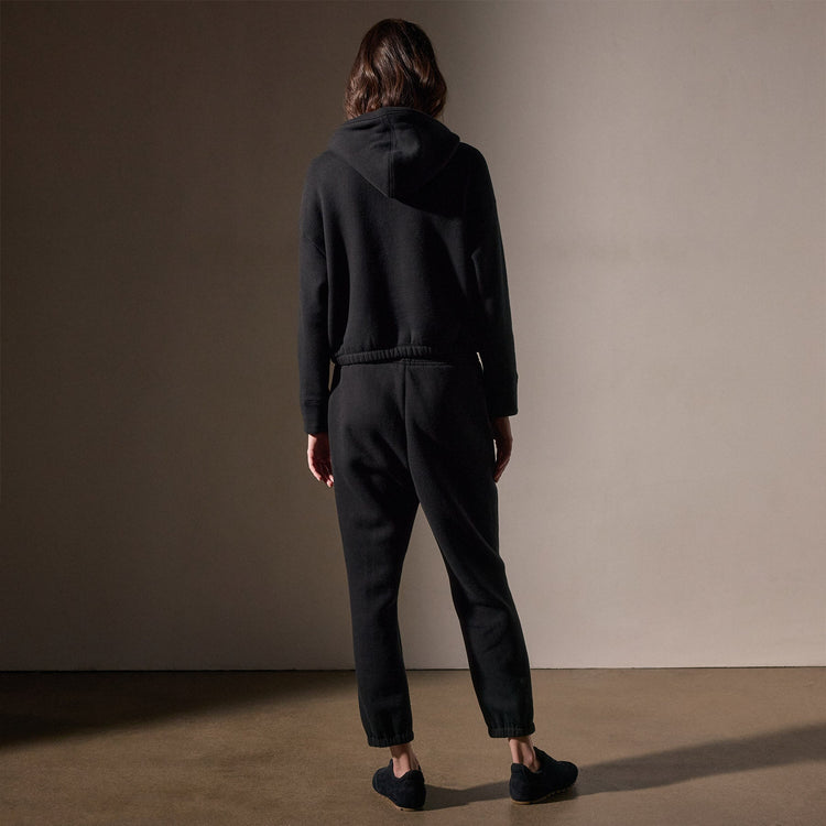 Oversized Hooded Sweat Top  in Black | James Perse Los Angeles