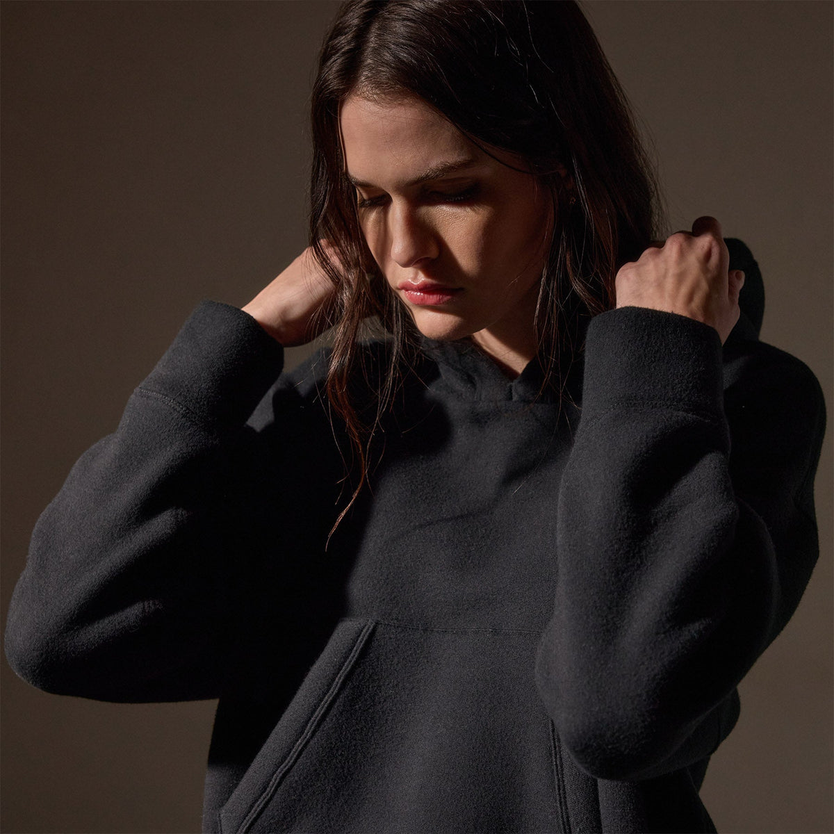 Oversized Hooded Sweat Top  in Black | James Perse Los Angeles