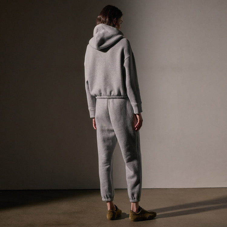Oversized Hooded Sweat Top  in Heather Grey | James Perse Los Angeles