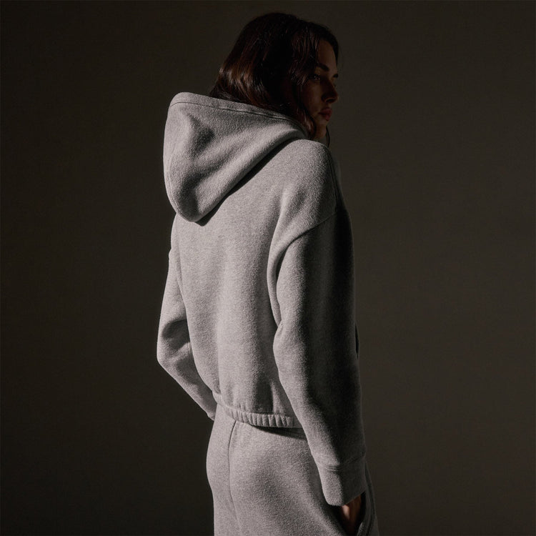 Oversized Hooded Sweat Top  in Heather Grey | James Perse Los Angeles