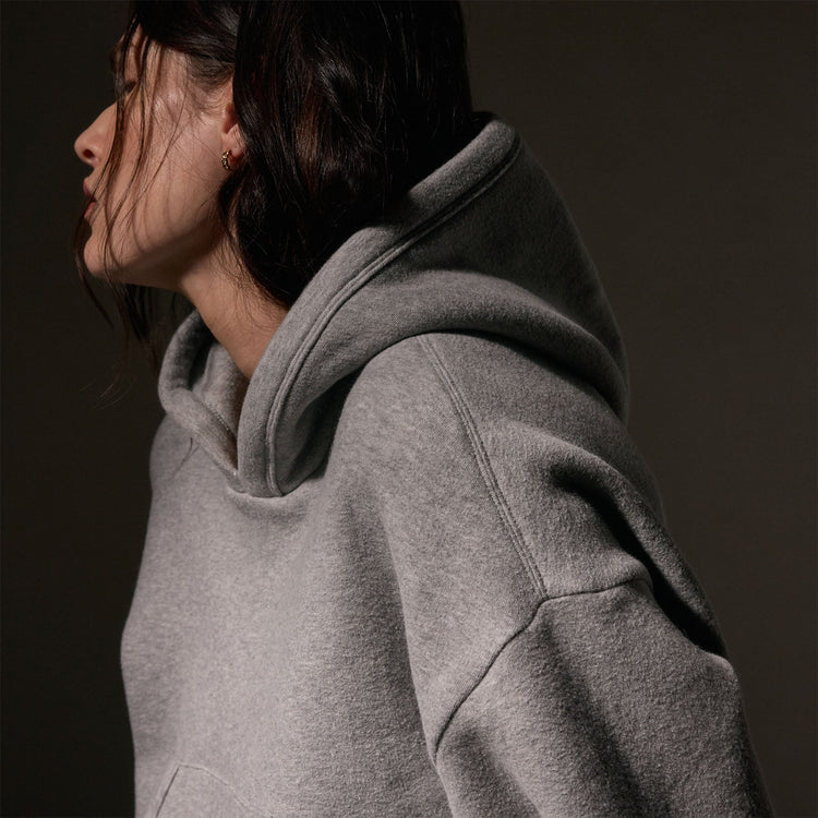 Oversized Hooded Sweat Top  in Heather Grey | James Perse Los Angeles