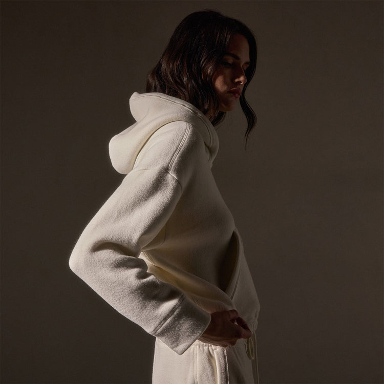 Oversized Hooded Sweat Top  in Ivory | James Perse Los Angeles
