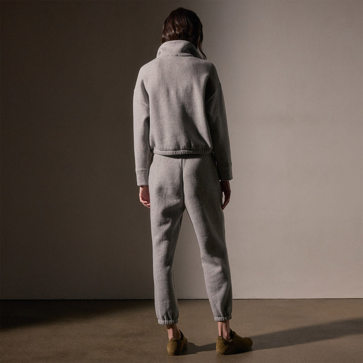Cozy Oversized Half Zip  in Heather Grey | James Perse Los Angeles