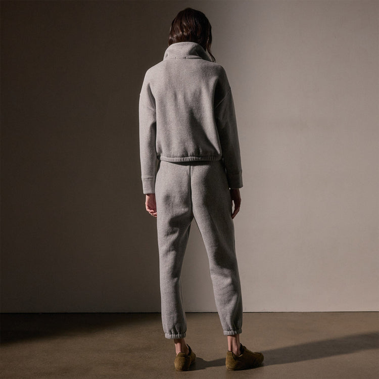 Cozy Oversized Half Zip  in Heather Grey | James Perse Los Angeles