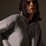 Cozy Oversized Half Zip  in Heather Grey | James Perse Los Angeles