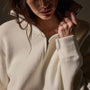 Cozy Oversized Half Zip  in Ivory | James Perse Los Angeles