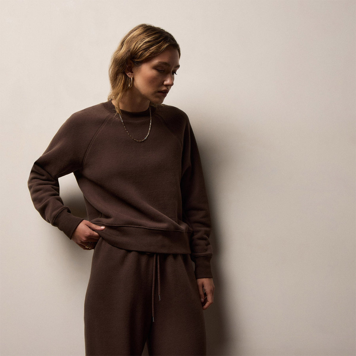 Cozy Fleece Crew in Porcupine | James Perse Los Angeles