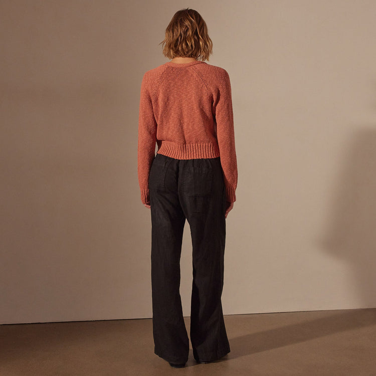 Cotton Linen Cropped Cardigan in Adobe | James Perse Los Angeles