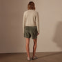 Cotton Linen Cropped Cardigan in Natural | James Perse Los Angeles