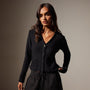 Cotton Linen Button Cardigan in Black | James Perse Los Angeles