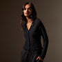 Cotton Linen Button Cardigan in Black | James Perse Los Angeles