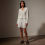 Cotton Linen Button Cardigan in White | James Perse Los Angeles