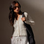 Cotton Linen Button Cardigan in White | James Perse Los Angeles