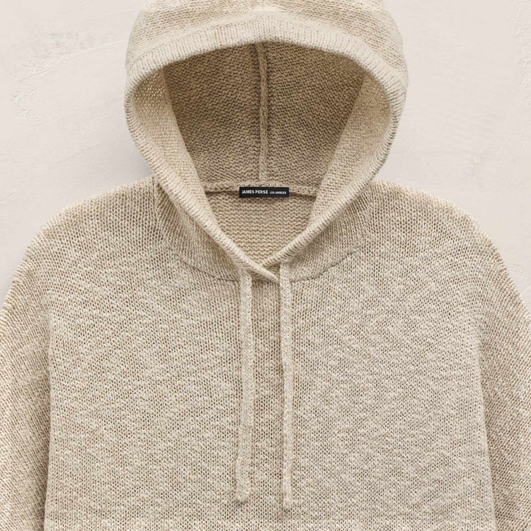 Baja Surf Hooded Poncho in Natural/White/Taupe | James Perse Los Angeles
