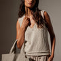 Cotton Linen V Neck Vest in Natural | James Perse Los Angeles