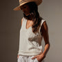 Cotton Linen V Neck Vest in White | James Perse Los Angeles