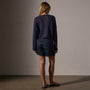 Cotton Linen Open Knit Pullover in Faded Navy | James Perse Los Angeles
