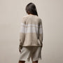 Surf Stripe Cotton Linen Sweater in Natural/White | James Perse Los Angeles