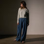 Cotton Linen Cable Knt Sweater in Foam | James Perse Los Angeles