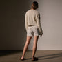 Cotton Linen Cable Knt Sweater in Natural | James Perse Los Angeles