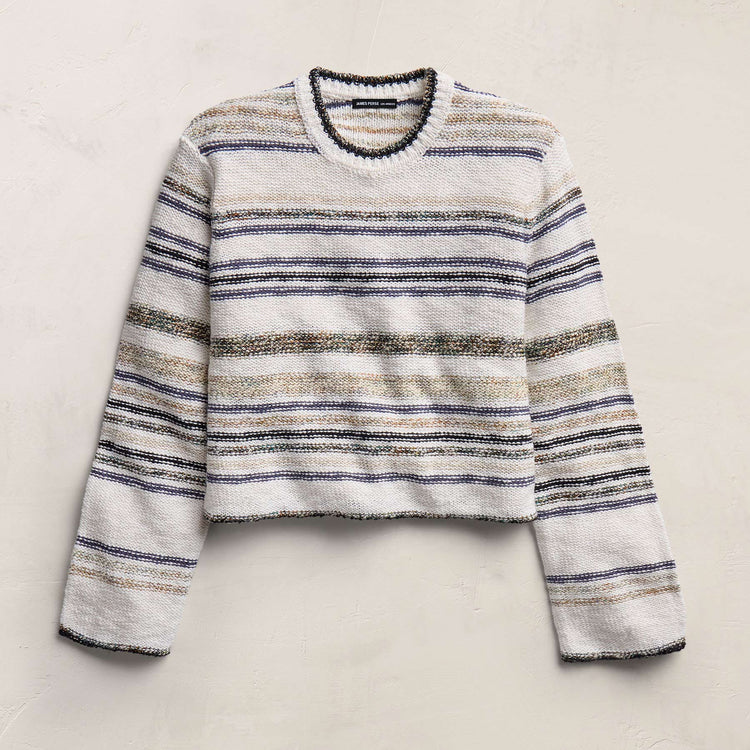 Grey Cape Multi Stripe Sweater In Neutral Multi Stripe | James Perse Los Angeles