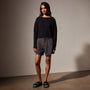 Cotton Linen Boatneck Sweater in Black | James Perse Los Angeles