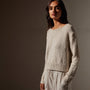 Cotton Linen Boatneck Sweater in Natural | James Perse Los Angeles