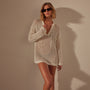 Cotton Linen Open Tunic in White | James Perse Los Angeles
