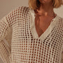 Cotton Linen Open Tunic in White | James Perse Los Angeles