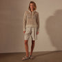 Cotton Linen Open Hoodie in Natural | James Perse Los Angeles