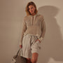 Cotton Linen Open Hoodie in Natural | James Perse Los Angeles