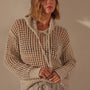 Cotton Linen Open Hoodie in Natural | James Perse Los Angeles