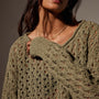 Cotton Linen Textured Sweater in Palm | James Perse Los Angeles