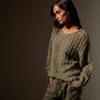 Cotton Linen Textured Sweater in Palm | James Perse Los Angeles