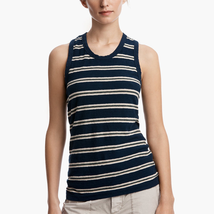 Retro Stripe Tank - Thames Blue/Reed | James Perse Los Angeles