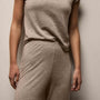 Wool Jersey Wide Leg Lounge Pant in Soft Beige | James Perse Los Angeles
