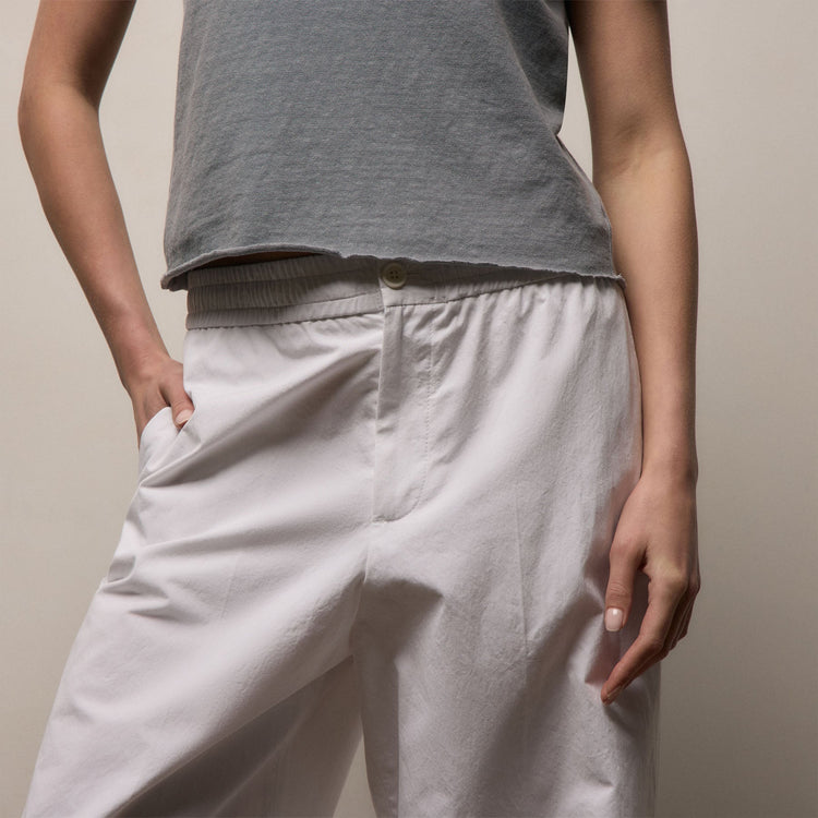 Italian Heavy Poplin Relaxed Pant in White | James Perse Los Angeles