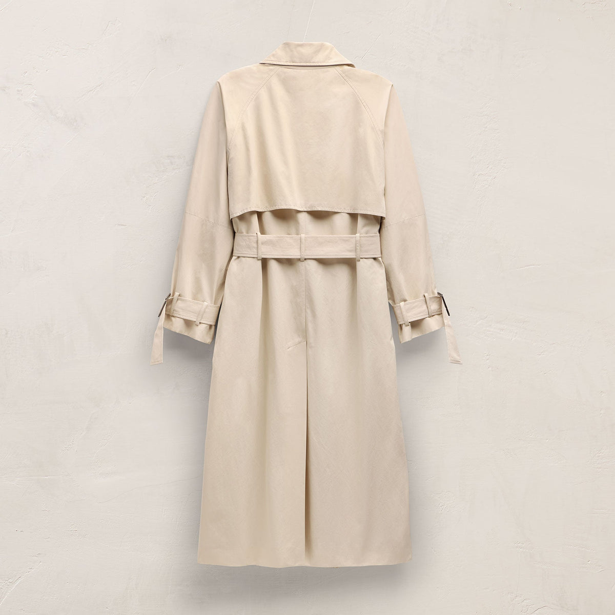 Italian Heavy Poplin Trench Coat in Beige | James Perse Los Angeles
